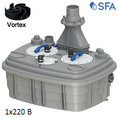 Канализационная насосная станция SFA Sanicubic 2 XL VX с рабочим колесом Vortex и двумя насосами