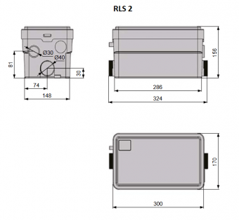 Размеры насоса Native RLS 2