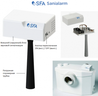 Аварийная звуковая сигнализация SFA SANIALARM для канализационных насосов