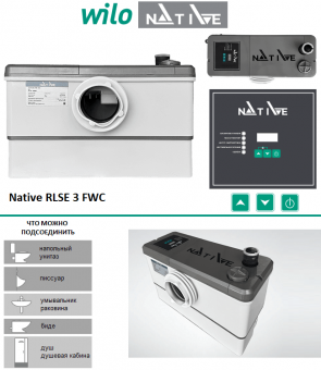 Канализационный насос WILO Native RLSE 3 FWC с измельчителем